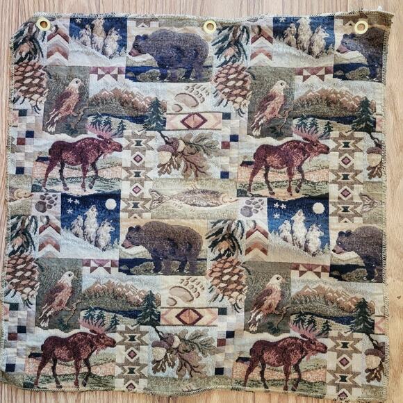 VTG 27x27 Tapestry Fabric Sample LaCrosse Furniture Co Country Wildlife Animals - Picture 1 of 4